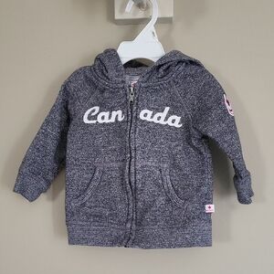 Canadiana grey zip up hoodie